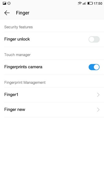 LeTV Le 1s - Finger settings 1