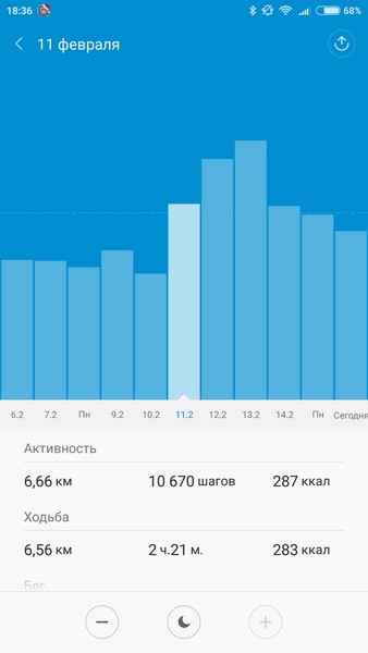 Xiaomi Mi Band 1S - Activity stat