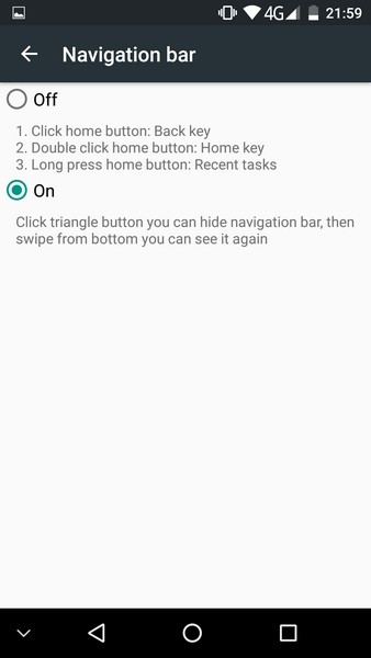 Elephone P9000 - Navigation bar