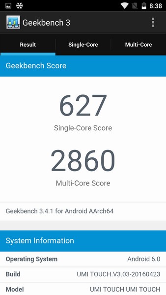 Umi Touch Review - Geekbench