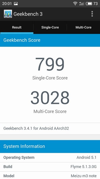 Meizu M3 Note Review - Geekbench 3