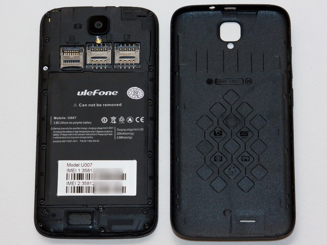 Ulefone U007 Review - Back cover