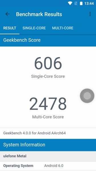 Ulefone Metal Review - Geekbench 4