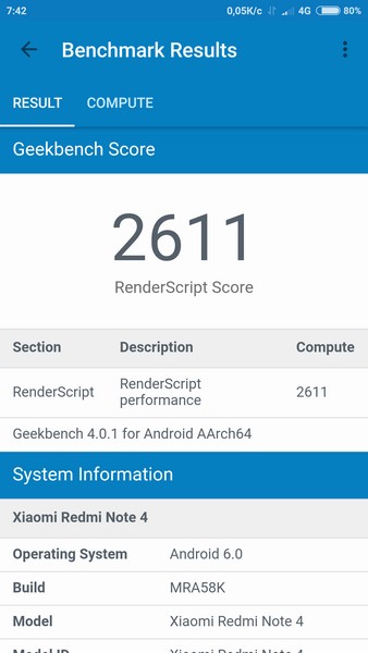 Xiaomi Redmi Note 4 Review - Geekbench